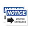 Signmission Visitor Entrance Right Arrow OSHA Notice Sign, Plastic, 10in W x 7in L, 2PK OS-2PACK-NS-P-710-L-18880 - alternate 1